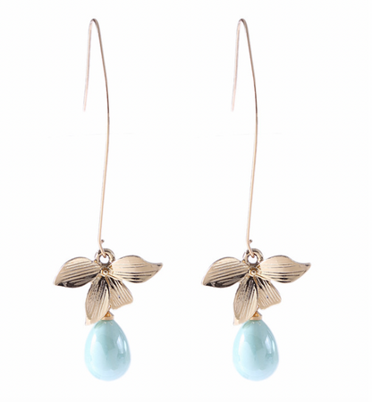Jade Pearl & Petal Drop Earrings